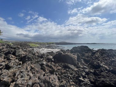 Hawaii 'deki Büyük Ada' da Kaupulehu 'daki Kikaua Point Sahil Parkı
