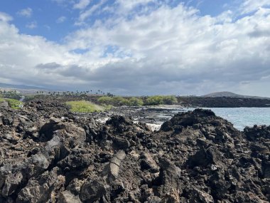 Hawaii 'deki Büyük Ada' da Kaupulehu 'daki Kikaua Point Sahil Parkı