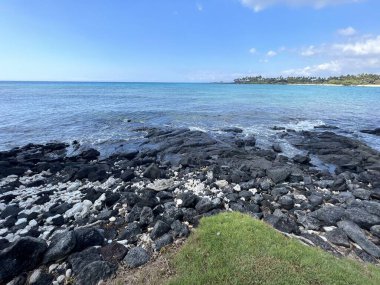 Hawaii 'deki Büyük Ada' da Kaupulehu 'daki Kikaua Point Sahil Parkı