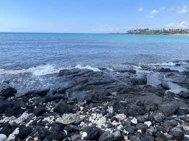 Hawaii 'deki Büyük Ada' da Kaupulehu 'daki Kikaua Point Sahil Parkı