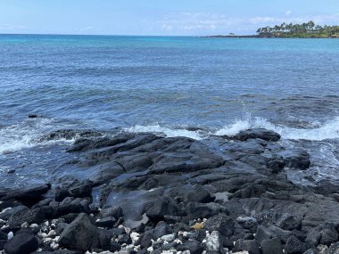 Hawaii 'deki Büyük Ada' da Kaupulehu 'daki Kikaua Point Sahil Parkı