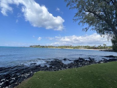 Hawaii 'deki Büyük Ada' da Kaupulehu 'daki Kikaua Point Sahil Parkı