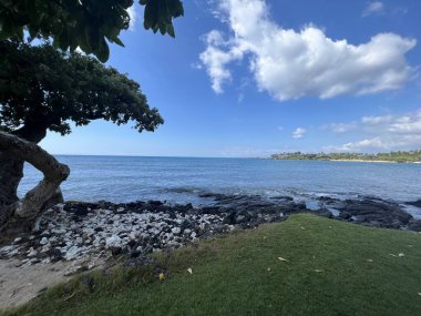 Hawaii 'deki Büyük Ada' da Kaupulehu 'daki Kikaua Point Sahil Parkı