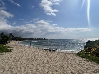Hawaii 'deki Büyük Ada' da Kaupulehu 'daki Kikaua Point Sahil Parkı