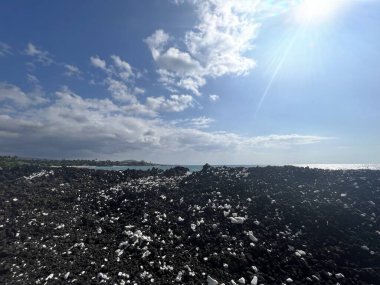 Hawaii 'deki Büyük Ada' da Kaupulehu 'daki Kikaua Point Sahil Parkı