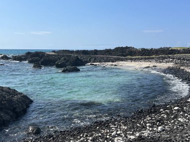 Hawaii 'deki Büyük Ada' da Kaupulehu 'daki Kikaua Point Sahil Parkı