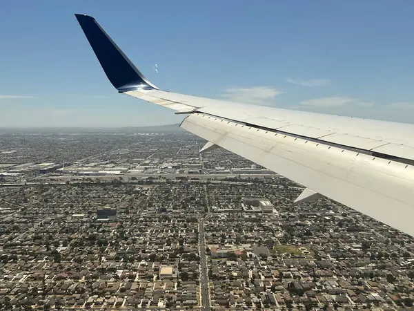 Los Angeles Aug Aerial View California Airplane Wing Los Angeles — Stock Photo, Image