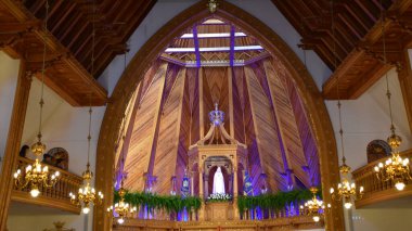 ZAKOPANE, POLAND - 15 Ağustos 2019 'da Polonya' nın Zakopane kentindeki Fatima Hanımefendimizin (Muttergottes von Fatima) Sığınağı.