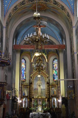 ZAKOPANE, POLAND - 15 Ağustos 2019 'da Polonya' nın Zakopane kentindeki Kutsal Aile Kilisesi 'nin Sığınağı.