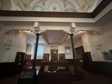 PRAG, CZECH Cumhuriyet - 7 Temmuz 2022 'de Çek Cumhuriyeti' nin Prag kentinde görülen Klausen Sinagogu.