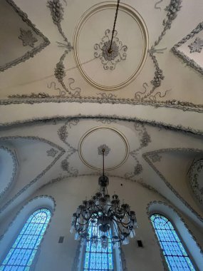 PRAG, CZECH Cumhuriyet - 7 Temmuz 2022 'de Çek Cumhuriyeti' nin Prag kentinde görülen Klausen Sinagogu.