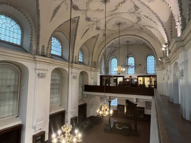 PRAG, CZECH Cumhuriyet - 7 Temmuz 2022 'de Çek Cumhuriyeti' nin Prag kentinde görülen Klausen Sinagogu.