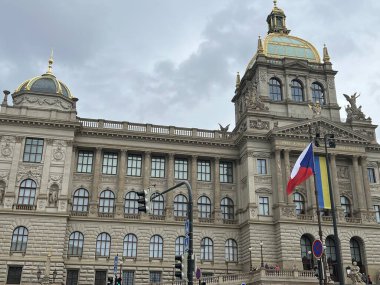 PRAG, CZECH Cumhuriyet - 7 Temmuz 2022 'de Çek Cumhuriyeti Prag' daki Ulusal Müze.