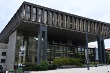 PRAG, CZECH REPUBLIC - 7 Temmuz 2022 'de Çek Cumhuriyeti Prag' da Yeni Ulusal Müze.
