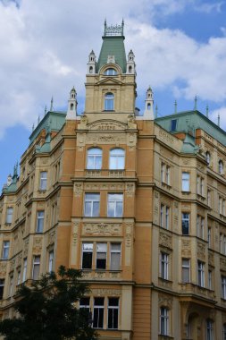 PRAG, CZECH CUBLIC - 8 Temmuz 2022 'de Çek Cumhuriyeti Prag' da Yahudi Mahallesi.