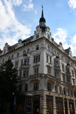 PRAG, CZECH CUBLIC - 8 Temmuz 2022 'de Çek Cumhuriyeti Prag' da Yahudi Mahallesi.