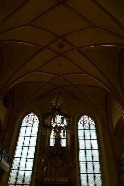 PRAG, CZECH Cumhuriyet - 8 Temmuz 2022 'de Çek Cumhuriyeti' nin Prag kentinde Maisel Sinagogu.