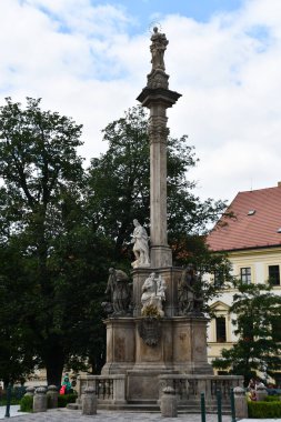 PRAG, CZECH CUBLIC - 8 Temmuz 2022 'de Çek Cumhuriyeti' nin Prag şehrinde Marian Veba Sütunları.
