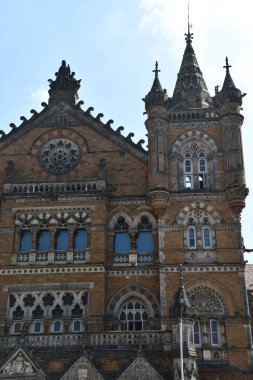 MUMBAI, INDIA - 21 Şubat: Chhatrapati Shivaji Terminus, Mumbai, Hindistan, 21 Şubat 2024.