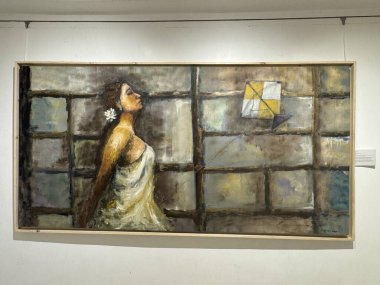 MUMBAI, INDIA - 21 Şubat 2024 'te Hindistan' ın Mumbai kentindeki Jehangir Sanat Galerisinde sergi.