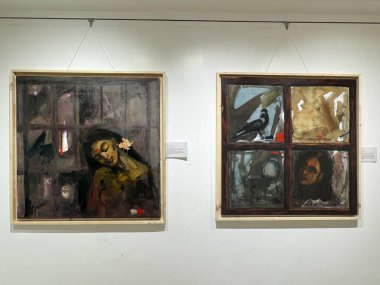 MUMBAI, INDIA - 21 Şubat 2024 'te Hindistan' ın Mumbai kentindeki Jehangir Sanat Galerisinde sergi.