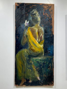 MUMBAI, INDIA - 21 Şubat 2024 'te Hindistan' ın Mumbai kentindeki Jehangir Sanat Galerisinde sergi.