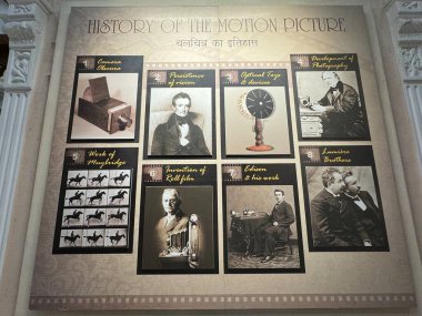 MUMBAI, INDIA - 21 Şubat 2024 'te Hindistan' ın Mumbai kentindeki Ulusal Hint Sineması Müzesinde sergi.