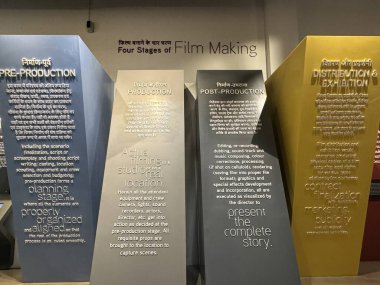 MUMBAI, INDIA - 21 Şubat: Teknoloji, Yaratıcılık ve Hint Sineması 21 Şubat 2024 'te Hindistan' ın Mumbai kentindeki Hint Sineması Ulusal Müzesi 'nde sergilenmektedir..