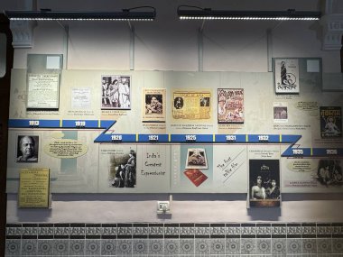 MUMBAI, INDIA - 21 Şubat 2024 'te Hindistan' ın Mumbai kentindeki Hint Sineması Ulusal Müzesi 'nde gösterilen Hint Sinemasının Zaman Çizelgesi.