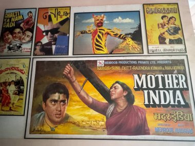 MUMBAI, INDIA - 21 Şubat 2024 'te Hindistan' ın Mumbai kentindeki Ulusal Hint Sineması Müzesinde sergi.