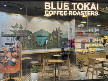 MUMBAI, INDIA - FEB 23: Blue Tokai Coffee Roasters at Phoenix Marketcity Mall in the Kurla area of Mumbai, India, as seen on Feb 23, 2024. clipart