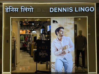 MUMBAI, INDIA - FEB 23: Dennis Lingo store at Phoenix Marketcity Mall in the Kurla area of Mumbai, India, as seen on Feb 23, 2024. clipart