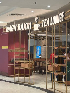 MUMBAI, INDIA - FEB 23: Wagh Bakri Tea Lounge store at Phoenix Marketcity Mall in the Kurla area of Mumbai, India, as seen on Feb 23, 2024. clipart