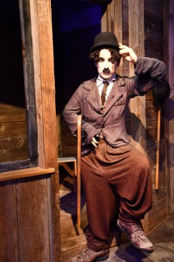Branson, Missouri 'deki Hollywood Balmumu Müzesi' nde 10 Temmuz 2023 'te görülen Charlie Chaplin balmumu heykeli..