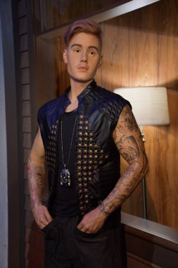 10 Temmuz 2023 'te Branson, Missouri' deki Hollywood Balmumu Müzesi 'nde Justin Bieber' ın balmumu heykeli görüldü..