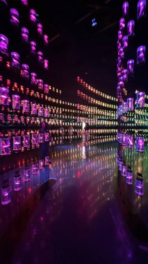 DUBAI, BAE - 29 Aralık 2023 'te Dubai, BAE' deki Geleceğin Müzesi 'ndeki Kütüphane sergisi.