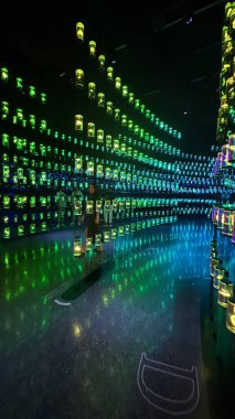 DUBAI, BAE - 29 Aralık 2023 'te Dubai, BAE' deki Geleceğin Müzesi 'ndeki Kütüphane sergisi.