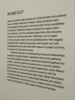 NEW YORK New York - 14 Ocak 2024 'te Whitney Sanat Müzesi' nde Ruth Asawa 'nın 