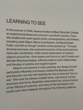 NEW YORK New York - 14 Ocak 2024 'te Whitney Sanat Müzesi' nde Ruth Asawa 'nın 