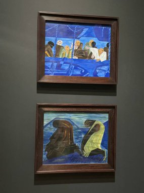 NEW YORK NY - 14 Ocak 2024 'te New York' taki Whitney Sanat Müzesi 'nde sergi.