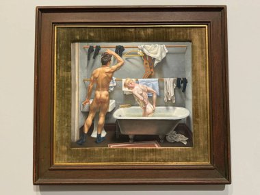 NEW YORK NY - 14 Ocak 2024 'te New York' taki Whitney Sanat Müzesi 'nde sergi.