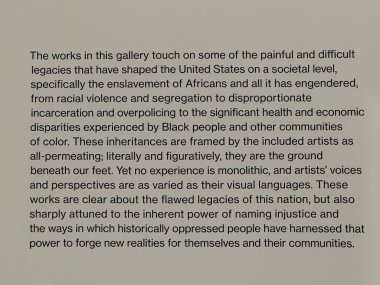 NEW YORK NY - 14 Ocak 2024 'te New York' taki Whitney Sanat Müzesi 'nde sergi.