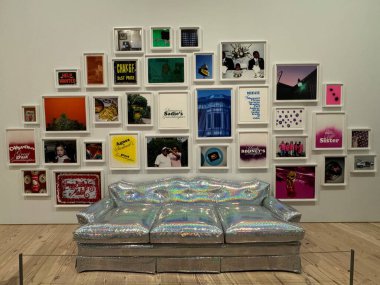 NEW YORK NY - 14 Ocak 2024 'te New York' taki Whitney Sanat Müzesi 'nde sergi.