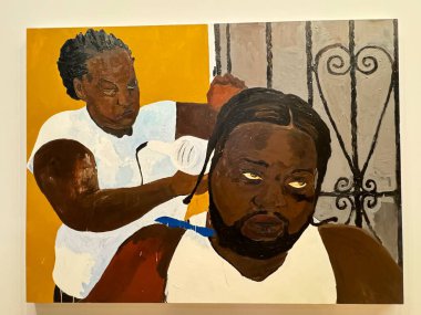 NEW YORK NY - 14 Ocak 2024 'te New York' taki Whitney Sanat Müzesi 'nde sergi.