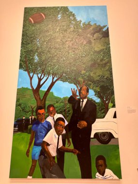 NEW YORK NY - 14 Ocak 2024 'te New York' taki Whitney Sanat Müzesi 'nde sergi.