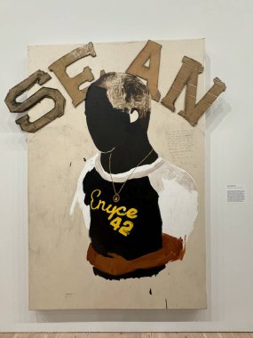 NEW YORK NY - 14 Ocak 2024 'te New York' taki Whitney Sanat Müzesi 'nde sergi.