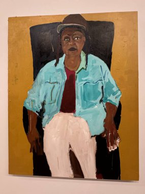 NEW YORK NY - 14 Ocak 2024 'te New York' taki Whitney Sanat Müzesi 'nde sergi.