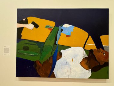 NEW YORK NY - 14 Ocak 2024 'te New York' taki Whitney Sanat Müzesi 'nde sergi.