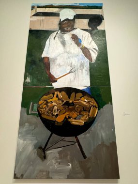 NEW YORK NY - 14 Ocak 2024 'te New York' taki Whitney Sanat Müzesi 'nde sergi.