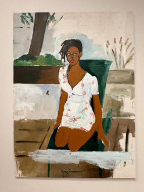 NEW YORK NY - 14 Ocak 2024 'te New York' taki Whitney Sanat Müzesi 'nde sergi.